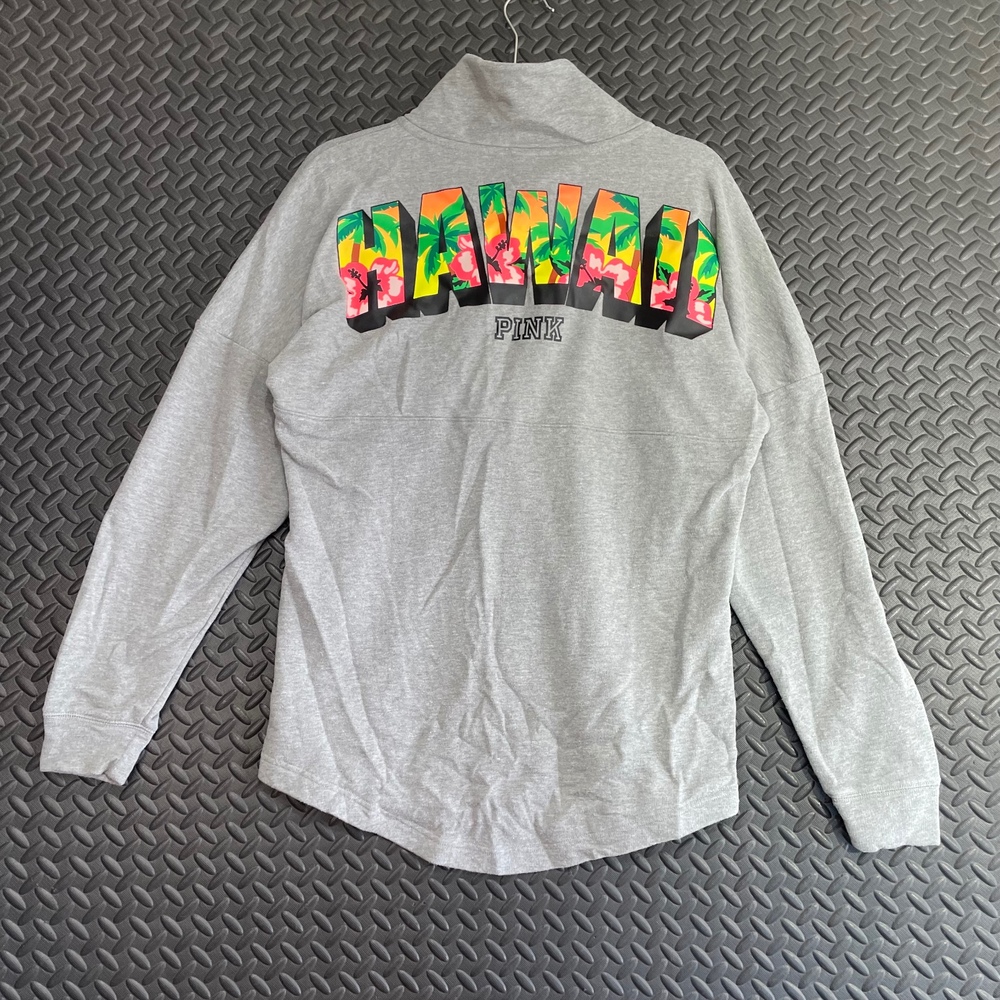 Vintage Y2K PINK Victoria Secret Hawaiian‎ Print Pullover Sweater Women's Size S